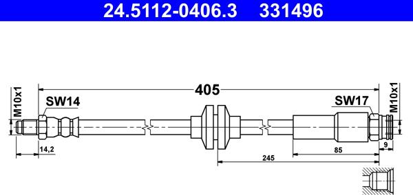 ATE 24.5112-0406.3 - Flexible de frein cwaw.fr