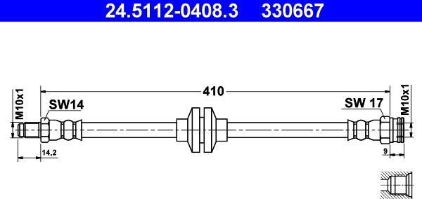 ATE 24.5112-0408.3 - Flexible de frein cwaw.fr