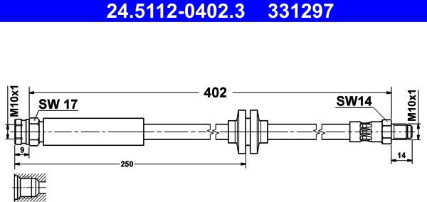 ATE 24.5112-0402.3 - Flexible de frein cwaw.fr