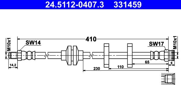 ATE 24.5112-0407.3 - Flexible de frein cwaw.fr