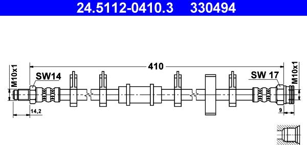 ATE 24.5112-0410.3 - Flexible de frein cwaw.fr