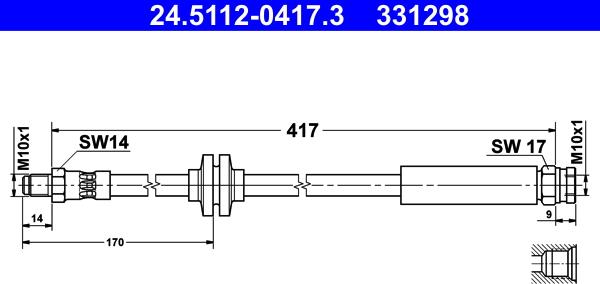 ATE 24.5112-0417.3 - Flexible de frein cwaw.fr