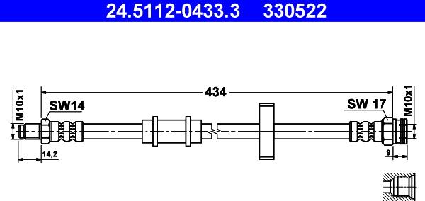 ATE 24.5112-0433.3 - Flexible de frein cwaw.fr