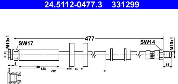 ATE 24.5112-0477.3 - Flexible de frein cwaw.fr