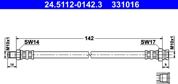 ATE 24.5112-0142.3 - Flexible de frein cwaw.fr