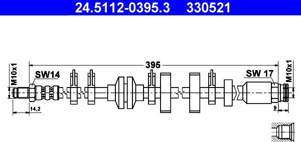 ATE 24.5112-0395.3 - Flexible de frein cwaw.fr