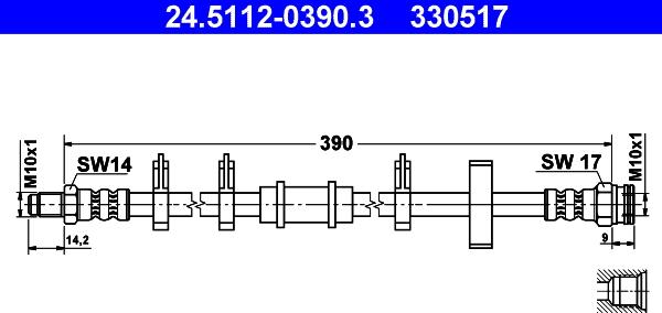 ATE 24.5112-0390.3 - Flexible de frein cwaw.fr