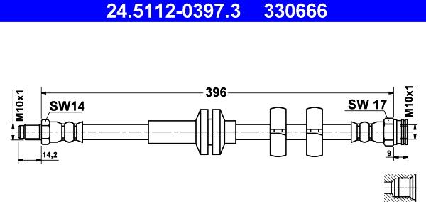 ATE 24.5112-0397.3 - Flexible de frein cwaw.fr