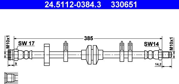 ATE 24.5112-0384.3 - Flexible de frein cwaw.fr