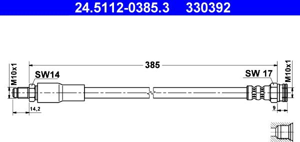 ATE 24.5112-0385.3 - Flexible de frein cwaw.fr