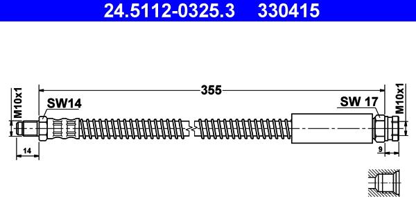 ATE 24.5112-0325.3 - Flexible de frein cwaw.fr