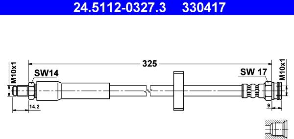 ATE 24.5112-0327.3 - Flexible de frein cwaw.fr