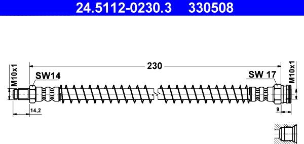 ATE 24.5112-0230.3 - Flexible de frein cwaw.fr