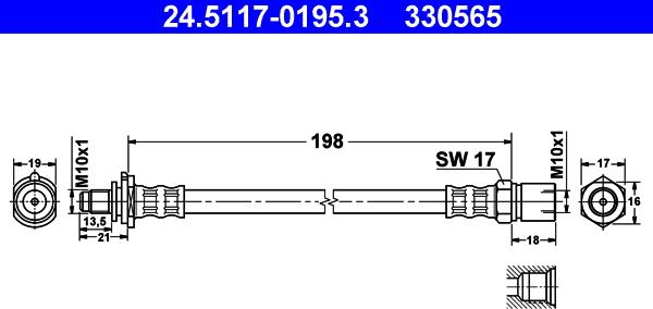 ATE 24.5117-0195.3 - Flexible de frein cwaw.fr