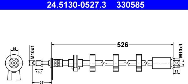 ATE 24.5130-0527.3 - Flexible de frein cwaw.fr