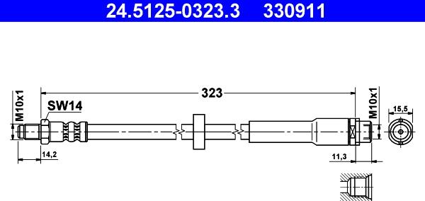 ATE 24.5125-0323.3 - Flexible de frein cwaw.fr