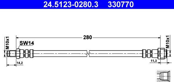 ATE 24.5123-0280.3 - Flexible de frein cwaw.fr