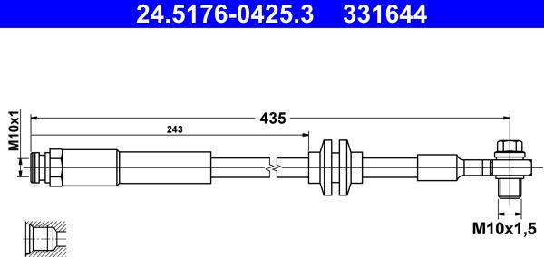 ATE 24.5176-0425.3 - Flexible de frein cwaw.fr