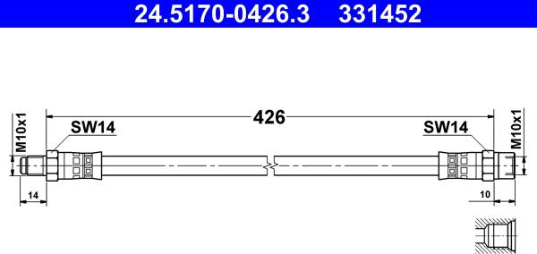 ATE 24.5170-0426.3 - Flexible de frein cwaw.fr