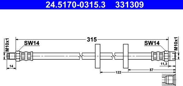 ATE 24.5170-0315.3 - Flexible de frein cwaw.fr