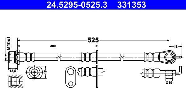 ATE 24.5295-0525.3 - Flexible de frein cwaw.fr