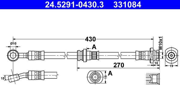 ATE 24.5291-0430.3 - Flexible de frein cwaw.fr