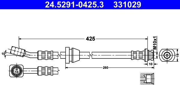 ATE 24.5291-0425.3 - Flexible de frein cwaw.fr