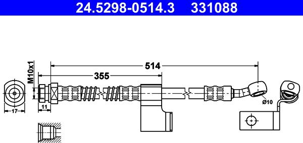 ATE 24.5298-0514.3 - Flexible de frein cwaw.fr