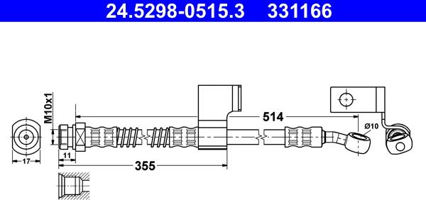 ATE 24.5298-0515.3 - Flexible de frein cwaw.fr