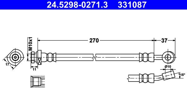 ATE 24.5298-0271.3 - Flexible de frein cwaw.fr