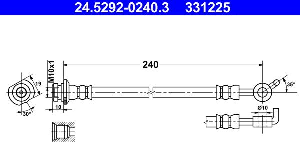 ATE 24.5292-0240.3 - Flexible de frein cwaw.fr