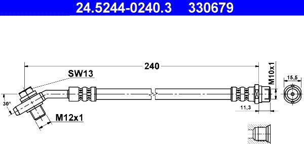 ATE 24.5244-0240.3 - Flexible de frein cwaw.fr