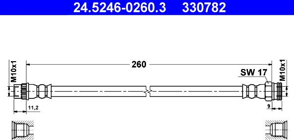 ATE 24.5246-0260.3 - Flexible de frein cwaw.fr