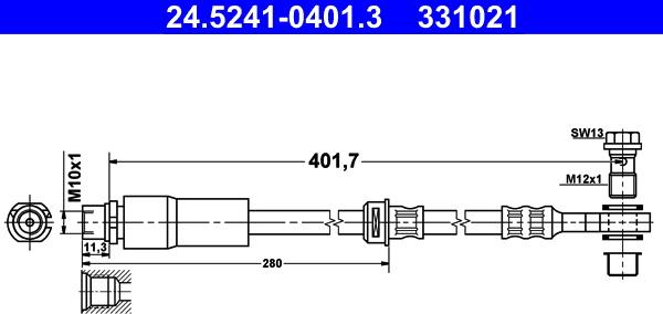 ATE 24.5241-0401.3 - Flexible de frein cwaw.fr