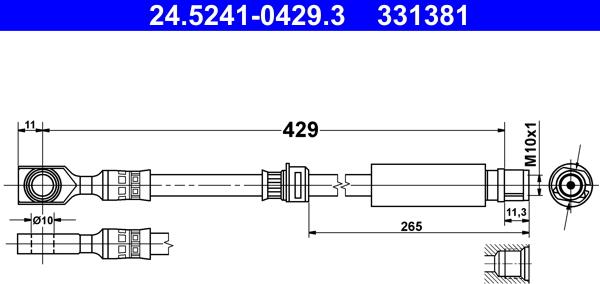 ATE 24.5241-0429.3 - Flexible de frein cwaw.fr