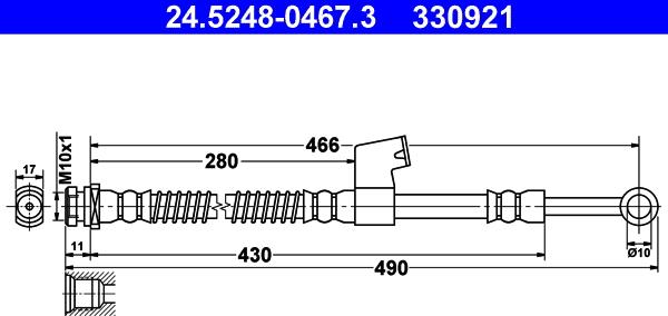 ATE 24.5248-0467.3 - Flexible de frein cwaw.fr