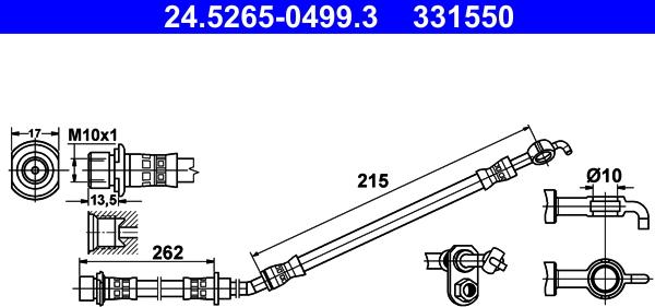 ATE 24.5265-0499.3 - Flexible de frein cwaw.fr