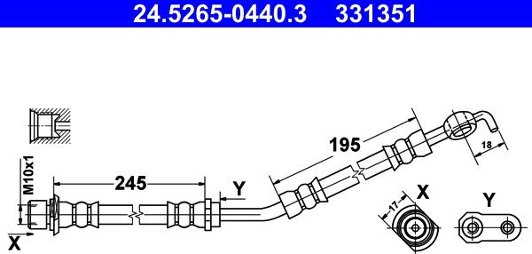 ATE 24.5265-0440.3 - Flexible de frein cwaw.fr