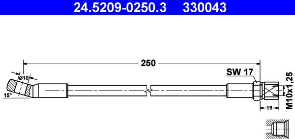 ATE 24.5209-0250.3 - Flexible de frein cwaw.fr