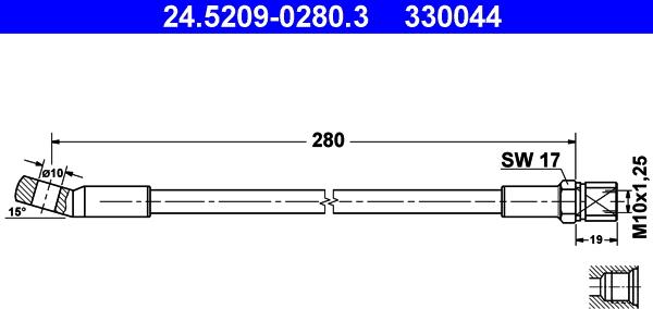 ATE 24.5209-0280.3 - Flexible de frein cwaw.fr