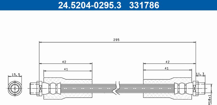 ATE 24.5204-0295.3 - Flexible de frein cwaw.fr