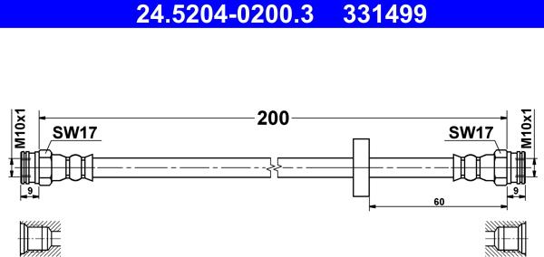 ATE 24.5204-0200.3 - Flexible de frein cwaw.fr