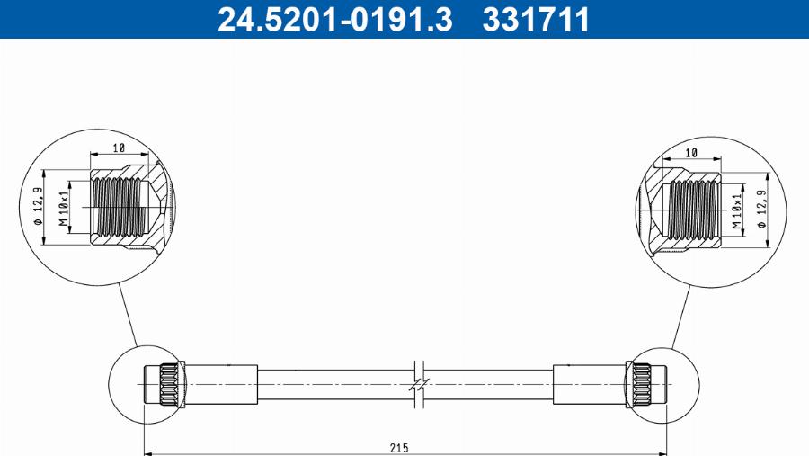 ATE 24.5201-0191.3 - Flexible de frein cwaw.fr