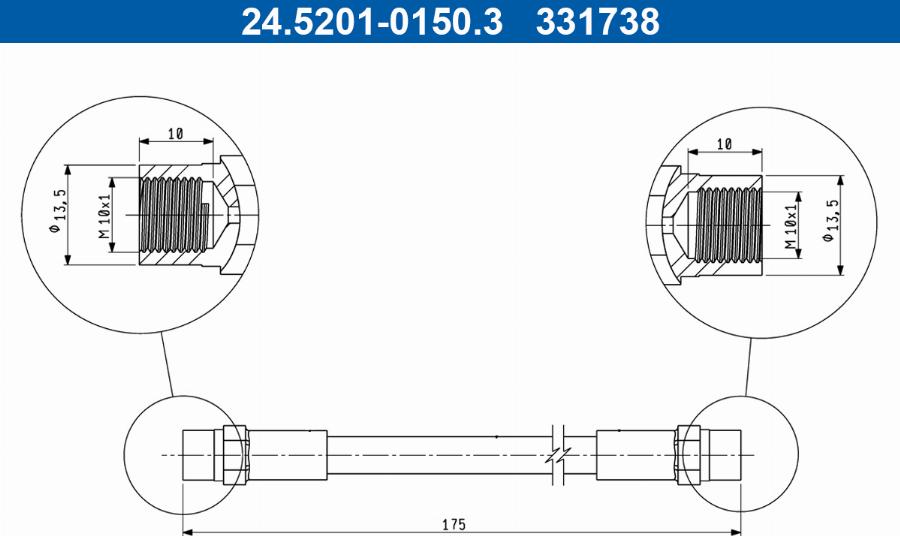 ATE 24.5201-0150.3 - Flexible de frein cwaw.fr