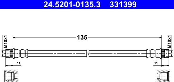 ATE 24.5201-0135.3 - Flexible de frein cwaw.fr