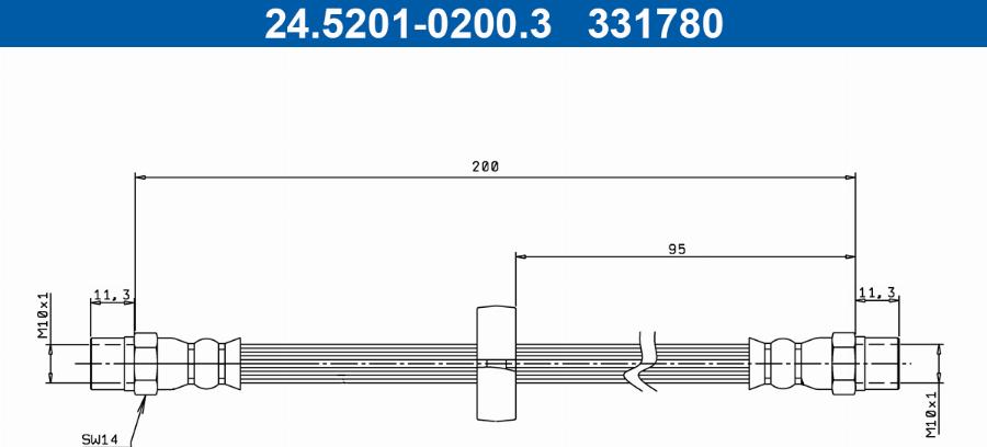 ATE 24.5201-0200.3 - Flexible de frein cwaw.fr