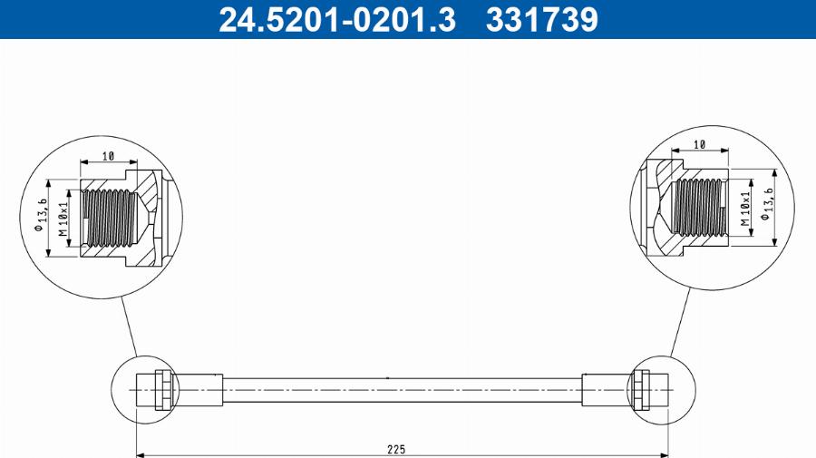 ATE 24.5201-0201.3 - Flexible de frein cwaw.fr