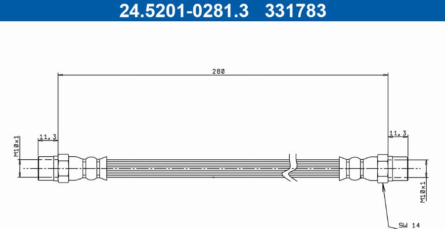 ATE 24.5201-0281.3 - Flexible de frein cwaw.fr