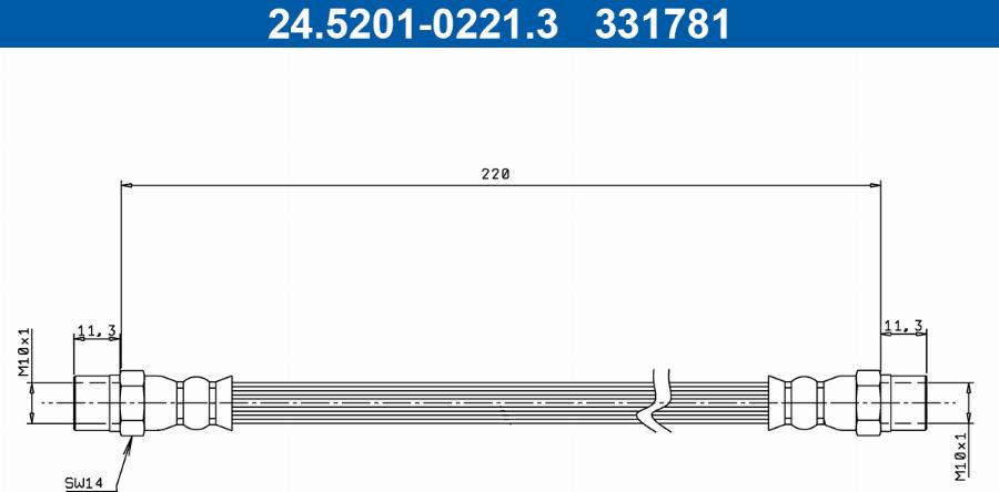 ATE 24.5201-0221.3 - Flexible de frein cwaw.fr