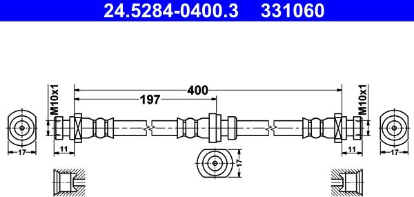 ATE 24.5284-0400.3 - Flexible de frein cwaw.fr